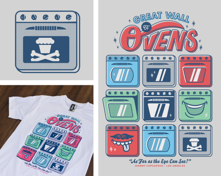 Johnny Cupcakes "Great Wall of Ovens" t-shirt