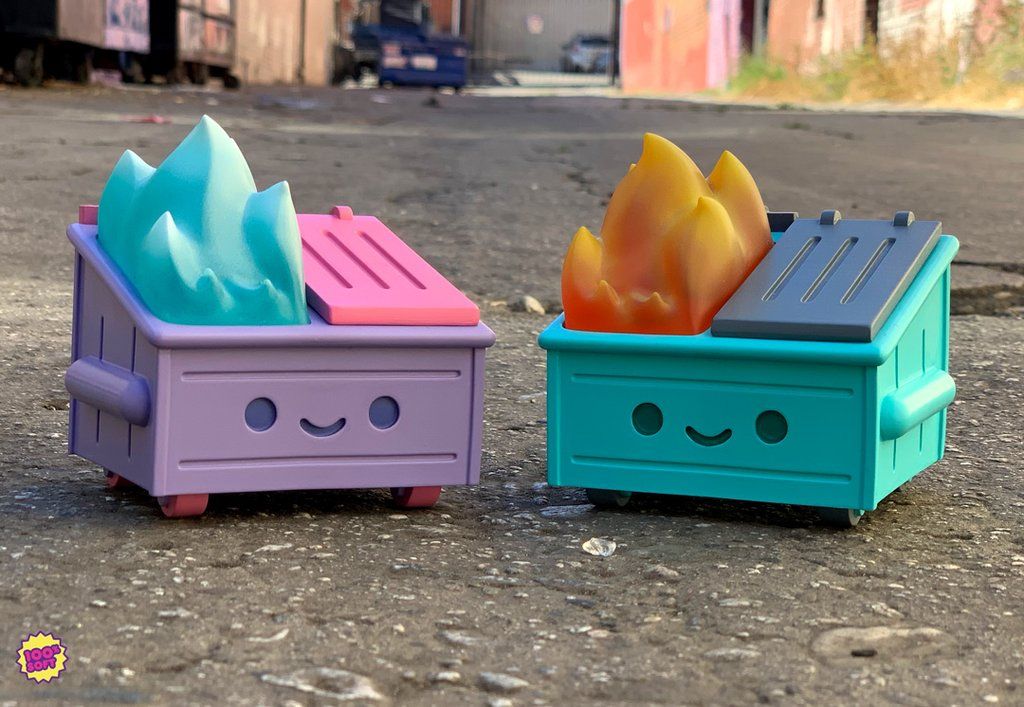 The very first 100% Soft Dumpster Fire toys released at SDCC 2019