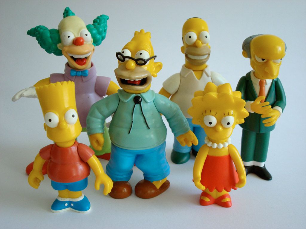 An assortment of figures from The World of Springfield toy line