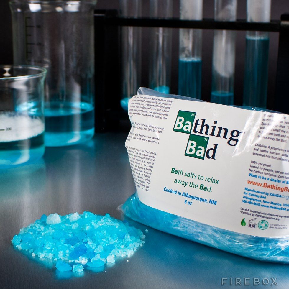 Bathing Bad bath salts, a Breaking Bad parody by Firebox
