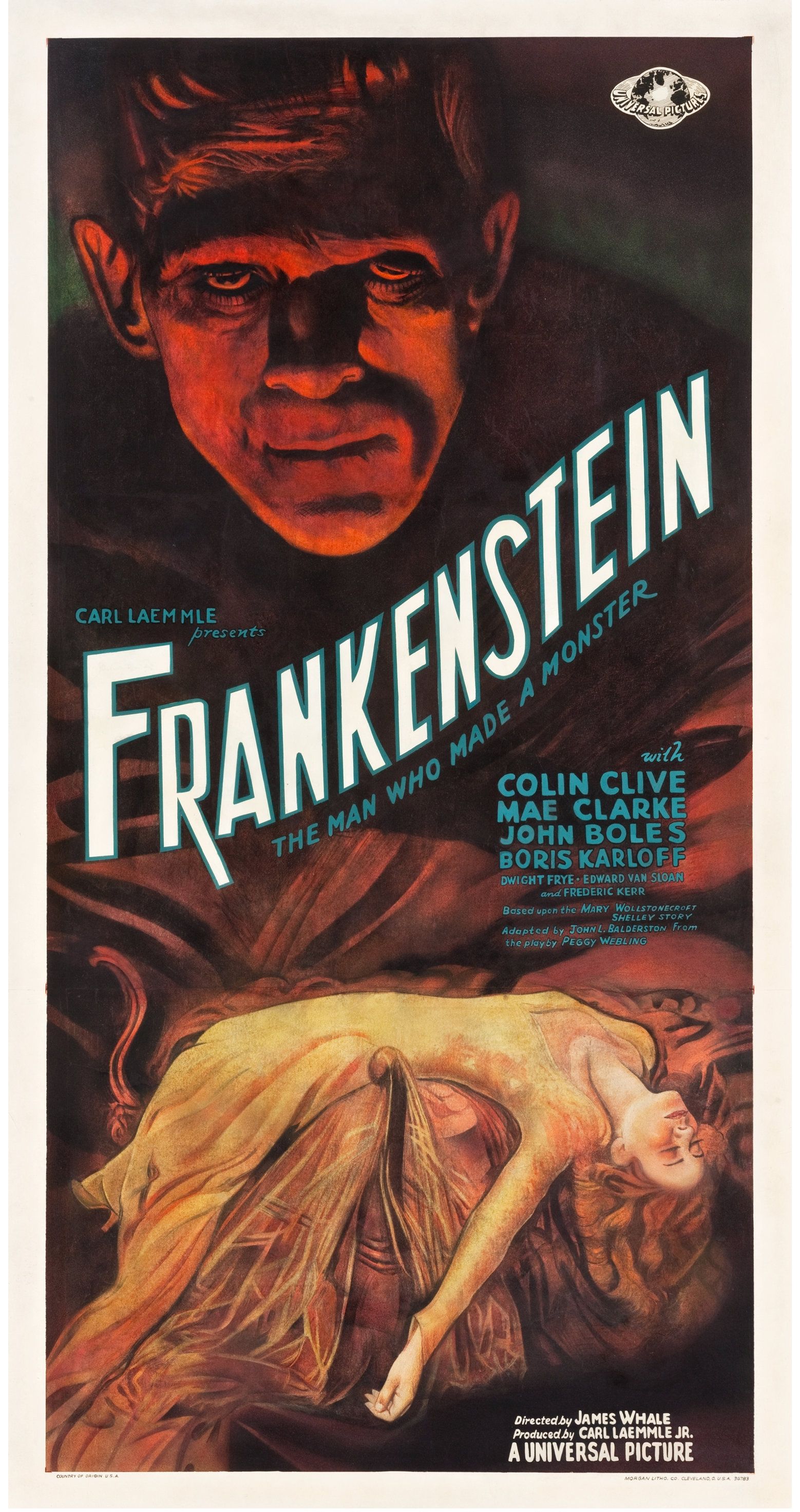 Universal Pictures "Frankenstein" (1931) Three Sheet Poster