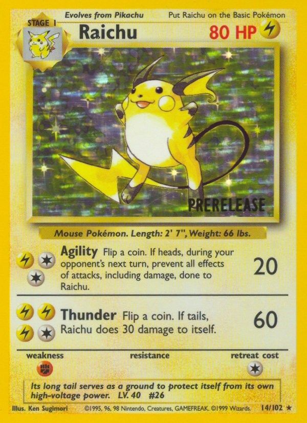 Pokémon Raichu Card #14/102