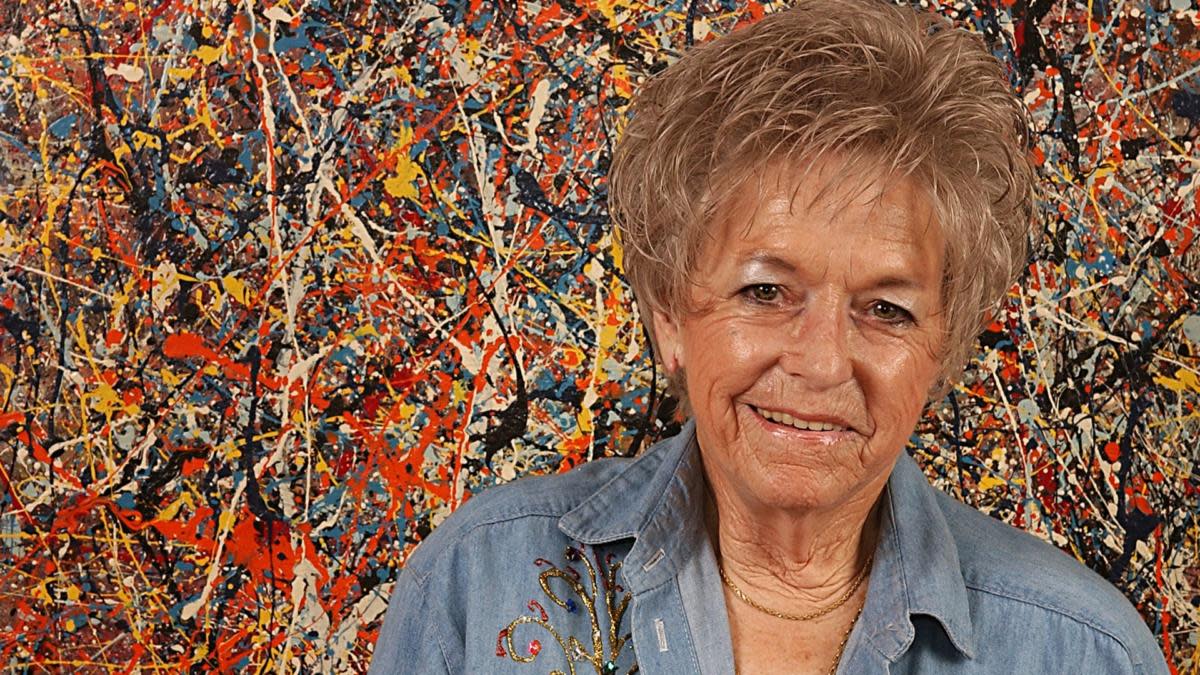 Teri Horton with Jackson Pollock painting